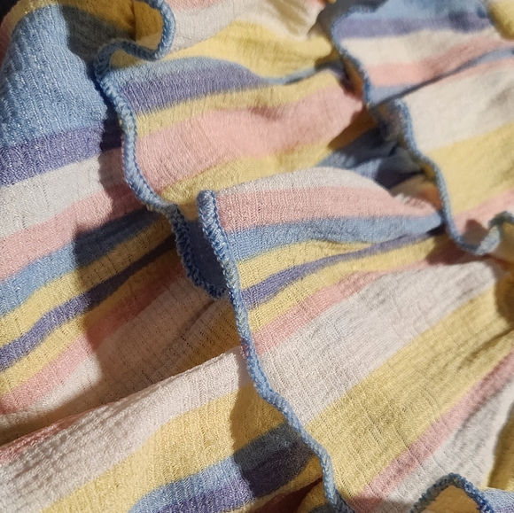 Jolie & Joy 2 pc Striped Ruched Top & Ruffle Skirt - Picture 5 of 7